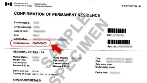 imm1442 document number where to find|confirmation of permanent residence imm 5292.